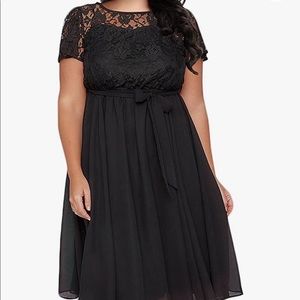 Black Plus Size Cocktail Party Midi Dress